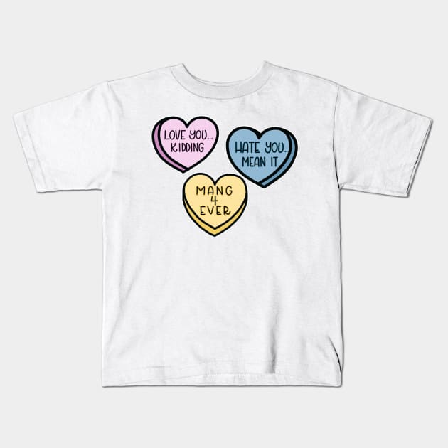 Ginny and Georgia Inspired Candy Hearts Kids T-Shirt by trippyzipp